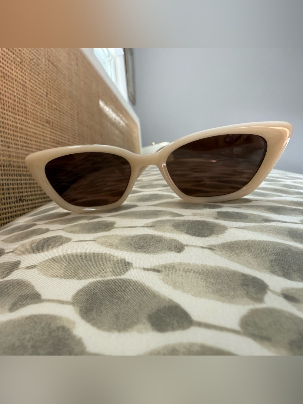 Z Supply Cream Cat-Eye Sunglasses with Brown Lenses